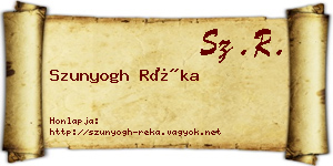 Szunyogh Réka névjegykártya